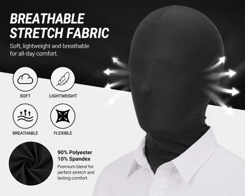 Vista 3 de Máscara de capucha Zentai de elastano de cobertura completa para hombre y mujer para disfraz de Halloween