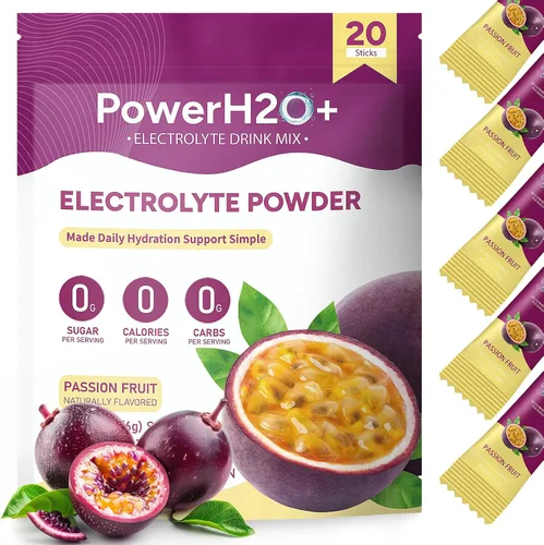 Vista 10 de 20 paquetes de electrolitos en polvo sin azúcar, 5 sabores líquidos diarios IV paquetes de hidratación, mezcla de bebidas con electrolitos, paquete