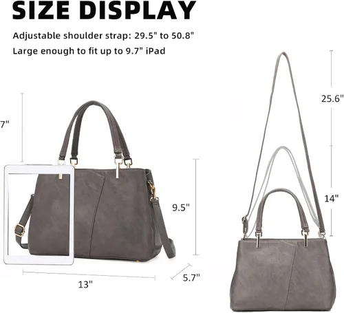 Vista 6 de KouLi Buir Hobo, bolsos y bolsos de piel sintética hombro, bandolera, asa superior, bolsas de mano para mujer