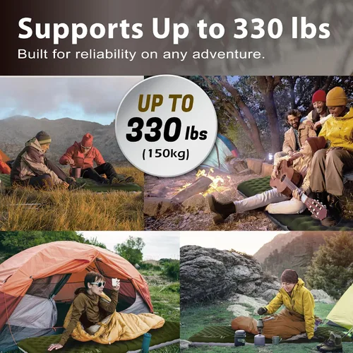 Vista 6 de TREKOLOGY Colchoneta para Dormir para Campamento– Ultraligera, Colchoneta de Campamento de 4" de Grosor con Valor R de 7.2 para Todas las Verde