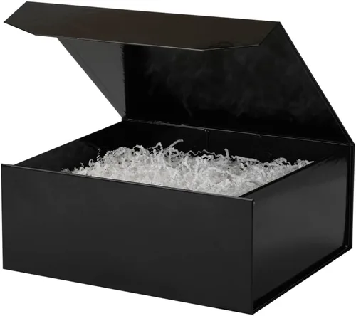 Vista 61 de 1 paquete de caja de regalo negra con tapas, pequeña de 12 x 8 x 2.7 pulgadas, cajas de regalo para ropa, cajas de regalo para camisas con cinta