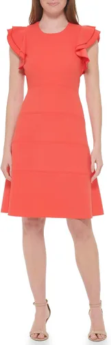 Vista 2 de Tommy Hilfiger Crepe de buceo de manga corta hasta la rodilla para mujer