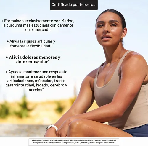 Vista 5 de Suplemento Thorne Research, Meriva SF (sin soya), fitosoma de curcumina de acción prolongada, 120 cápsulas