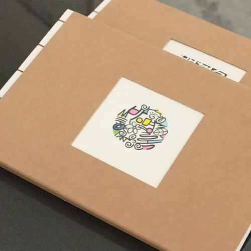 Vista 6 de GoGam - Libro de visitas de papel HANJI de estilo tradicional coreano (11.8 x 7.87 pulgadas), cuaderno encuadernado con nudo de hilo, bloc de notas