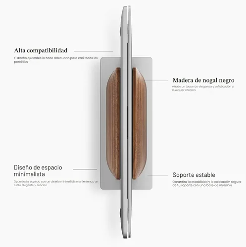 Vista 2 de UPERGO Soporte vertical para computadora portátil, soporte para computadora portátil para acoplar MacBook, MacBook Pro y otras computadoras
