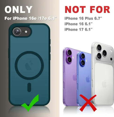 Vista 932 de Funda para Google Pixel 10 Pro XL, cubierta magnética mate, color negro Fit for MagSafe, Screen Protector included, Shockproof Military Grade