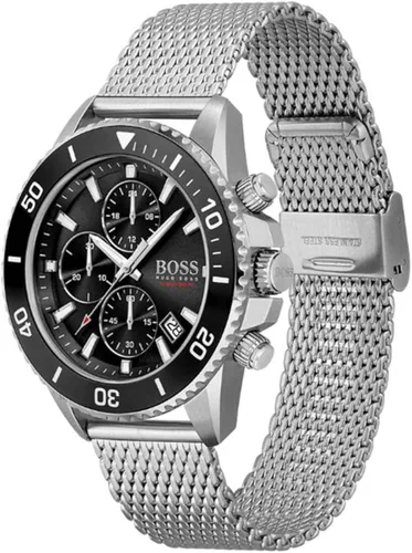Vista 2 de Jefe - Reloj de cuarzo para hombre con correa de acero inoxidable, color plateado, 22 (modelo 1513904)