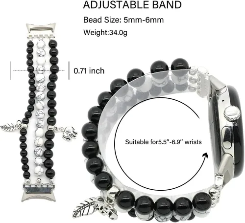 Vista 5 de C&L Accessories Compatible con Google Pixel Watch/Pixel Watch 2 Banda/Pixel Watch 3 Banda de 41mm de Pulsera de Gemas Entrelazadas