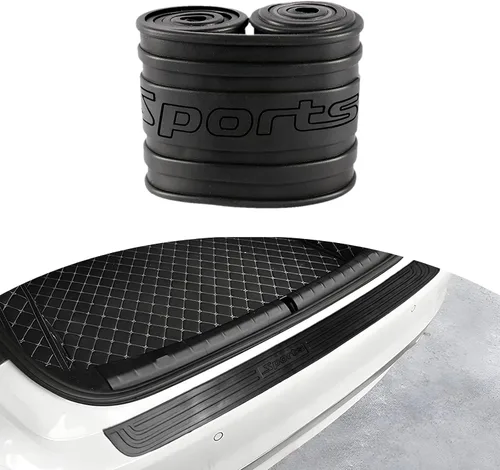 Vista 8 de Ziciner Protector de parachoques trasero de automóvil, protectores de goma antiarañazos anti-colisión para la entrada de la puerta del maletero