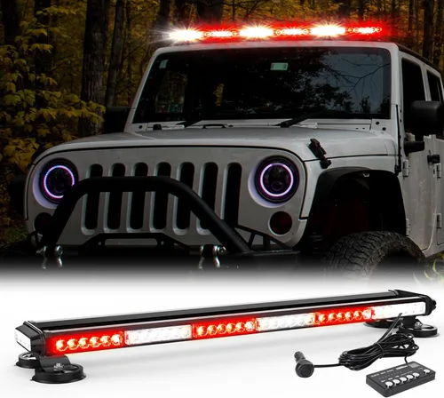 Vista 10 de WINECO - Barra de luces estroboscópicas LED ámbar de 29.5" para techo, doble cara intermitente, luz de emergencia, señal de peligro, advertencia