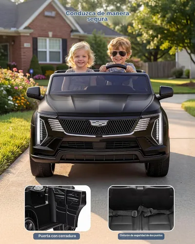 Vista 7 de Firstness Cadillac Escalade IQ Ride on Car de 2 plazas, color negro