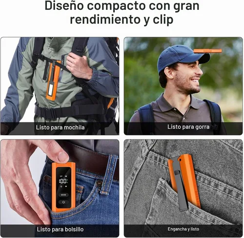 Vista 8 de 5-en-1 EDC linterna plana 1000LM, puntero verde UV luz roja estroboscópica