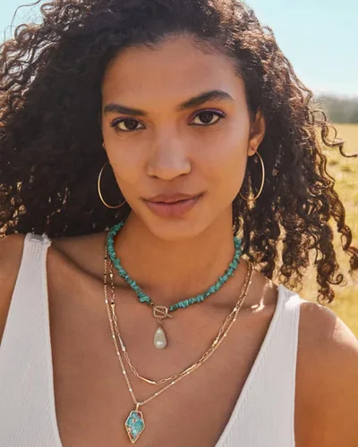 Vista 5 de Collar de eslabones de cadena de oro de 18 quilates para mujer, collar con colgante de perla barrocobrújula