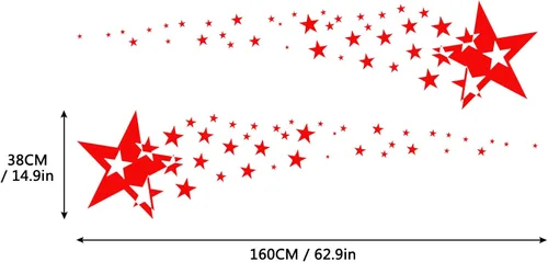 Vista 2 de 2 calcomanías de vinilo universales con diseño de estrellas y rayas laterales para puerta, calcomanías autoadhesivas para todos los coches, U007