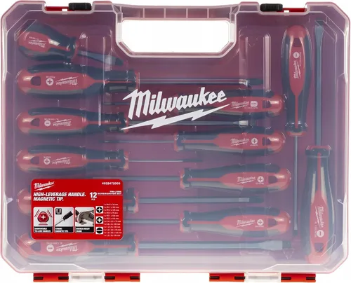 Vista 5 de Milwaukee Juego de 12 destornilladores Tri-Lobe 4932472003, rojo