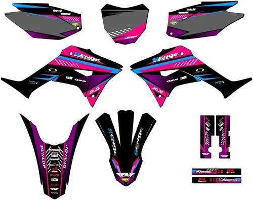 Vista 6 de Kit de base gráfica CRF 250 F Surge Black Senge 2019-2025 compatible con Honda