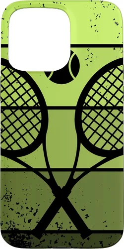 Vista 31 de Raqueta de jugador de tenis con cancha de pelota de tenis Vintage Retro Case para iPhone 17