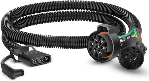 Vista 15 de Nilight Kit de arnés de cableado de enchufe de remolque de 7 pines 55243 para lado del vehículo, 7 vías, tipo RV, enchufe USCAR, compatible con Ford
