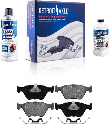 Vista 72 de Detroit Axle - Pastillas de freno para Ford F-150 99-03, 02 Lincoln Blackwood, Pastillas de freno de cerámica delanteras y traseras con repuesto
