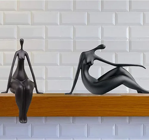 Vista 4 de LGYKUMEG Escultura de mujer desnuda, cuerpo de arte, arte abstracto, estatua de minimalismo, figura de escultura de resina, accesorios hechos a