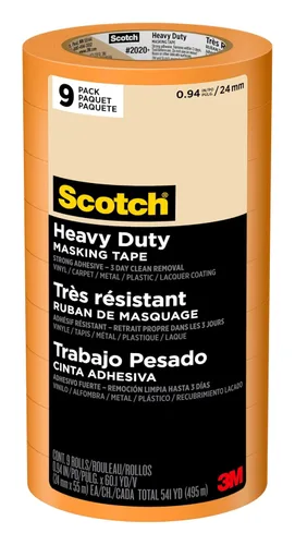 Vista 15 de Scotch Cinta adhesiva resistente para pintores, 6 rollos, 4.77 cm x 54.99 m, para uso en vinilo, alfombra, metal y plástico, cinta adhesiva