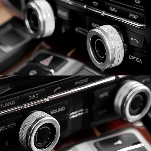 Vista 5 de x xotic tech Cubierta de aluminio para interruptor de volumen de radio con control de clima de CA, multimedia, compatible con Porsche Macan