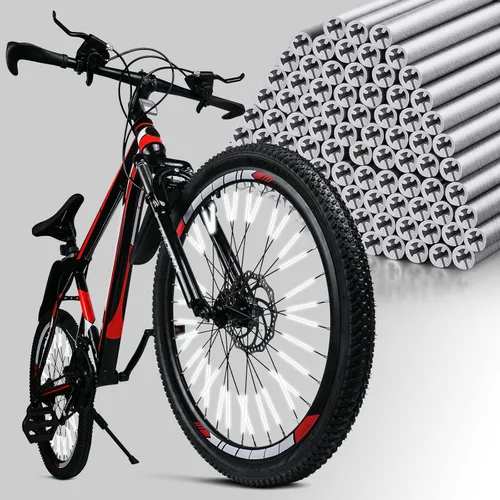 Vista 9 de Reflector de radios para bicicleta, reflectores de radios de bicicleta de visibilidad de 360°, clips reflectantes impermeables para bicicletas
