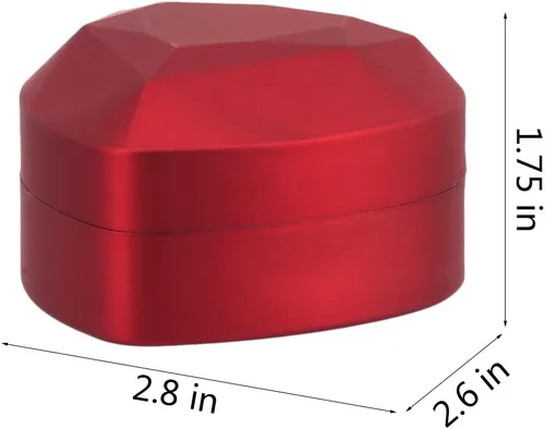 Vista 6 de Naimo Caja de anillo de compromiso, aretes, monedas, caja de anillos con luz LED para propuesta, compromiso, regalo de boda (rojo)