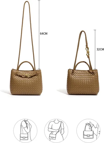 Vista 6 de Bolsos Hobo para mujer, bolso de mano tejido, bolso de hombro tejido, bolso cruzado, bolso tejido de moda, bolso de mano 2023