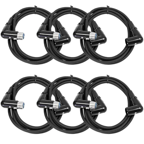 Vista 8 de Seismic Audio SARAX1 Nuevo cable de conexión XLR a XLR en ángulo recto de 1 pie