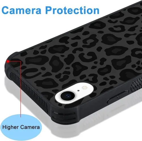 Vista 148 de KANGHAR - Funda compatible con iPhone 11, diseño de leopardo negro, textura de neumático antideslizante, a prueba de golpes, funda protectora