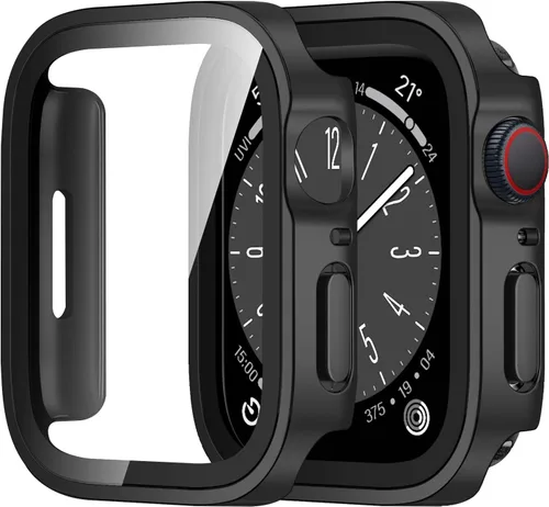 Vista 40 de Amizee Paquete de 2 fundas compatibles con Apple Watch de 1.575 pulgadas Series 6/5/4/SE con protector de pantalla integrado, carcasa rígida