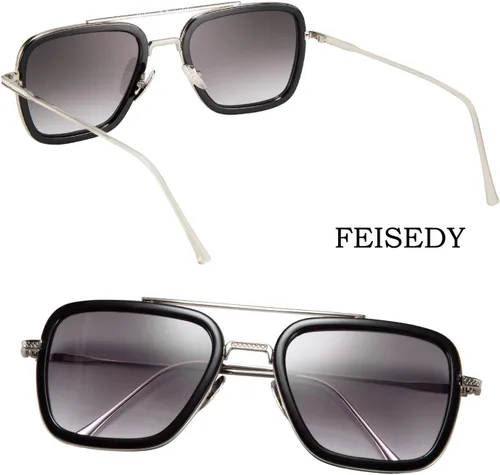Vista 2 de FEISEDY Retro 70s Pilot Gafas de sol Tony Gafas de sol de moda para mujer Gafas de sol cuadradas B2510