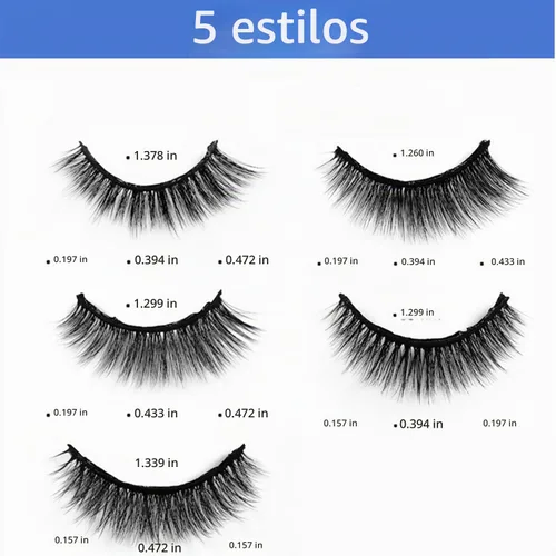 Vista 2 de Pestañas autoadhesivas reutilizables, no necesita pegamento ni delineador de ojos, fáciles de aplicar, pestañas postizas estables y antideslizantes