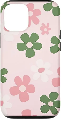 Vista 25 de Funda con diseño floral de margaritas verde salvia y rosa para iPhone 11