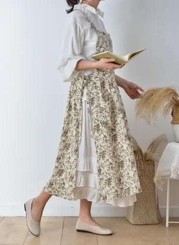 Vista 4 de Delantales para mujer, lindo delantal de talla grande con bolsillos, cocina, cocina, Navidad