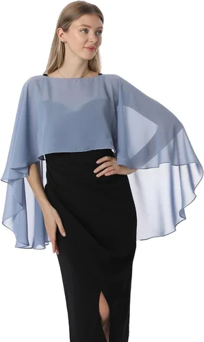 Vista 3 de Capelets para mujer, chales de gasa y envolturas para vestido de noche, capas de boda