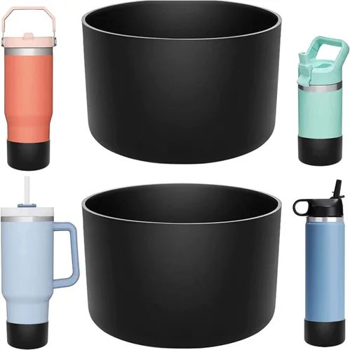 Vista 3 de Bota de silicona para botella de agua Hydro Flask de 12 a 40 onzas, bota para Stanley Cup 40 30 onzas, botas inferiores para botellas de agua Negro