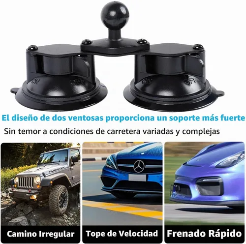 Vista 4 de Soporte para tableta con base de doble ventosa para parabrisas de camión, automóvil, brazo de aluminio resistente, soporte de succión para ventana