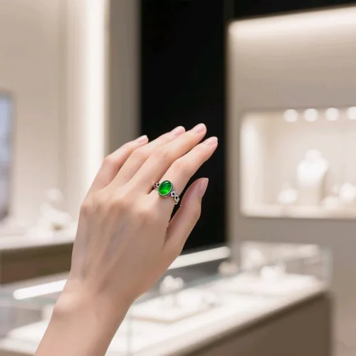 Vista 2 de Anillo de infinito con piedras preciosas de cristal ovalado, plata de ley 925, anillo de nudo retro para mujer