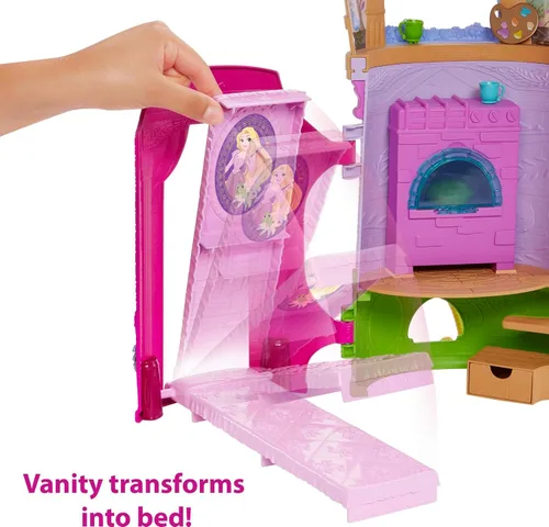 Vista 8 de Mattel Disney Princess Rapunzel Tower - Juego de casa de muñecas con muñeca Rapunzel, 6 áreas de juego, 15 accesorios y Pascal