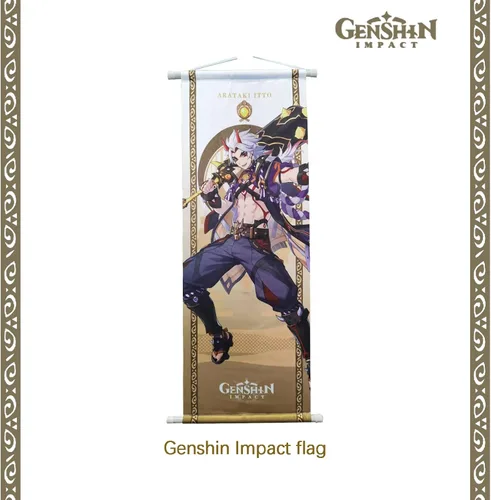 Vista 3 de LimuToy Genshin Impact Box Incluye caja ciega de figuras de impacto Genshin, bolsa de lona, bandera, figura de soporte, alfombrilla de mouse