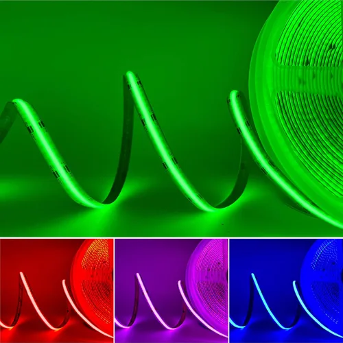 Vista 6 de GIDEALED Tira de luz LED COB RGB de 24 V, 32.8 pies, 16 millones de colores RGB cambiantes, tira de luz LED COB flexible de alta densidad de 6720