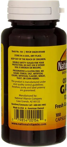 Vista 2 de Nature's Blend Cápsulas de ajo inodoro, 1250 mg, 100 unidades (1 paquete)