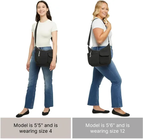 Vista 6 de Baggallini womens Everywhere Bagg Crossbody Women 11x9 Lightweight Nylon Hobo Water-resistant Travel Bag W/Rfid