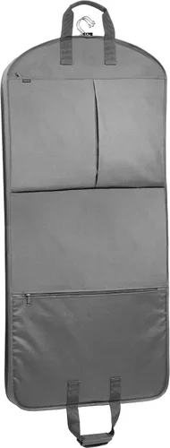 Vista 2 de WallyBags Bolsa de viaje de lujo de 52 pulgadas con dos bolsillos, perfecta para vestidos, trajes, hombres y mujeres, Gris, Bolsa de ropa de viaje