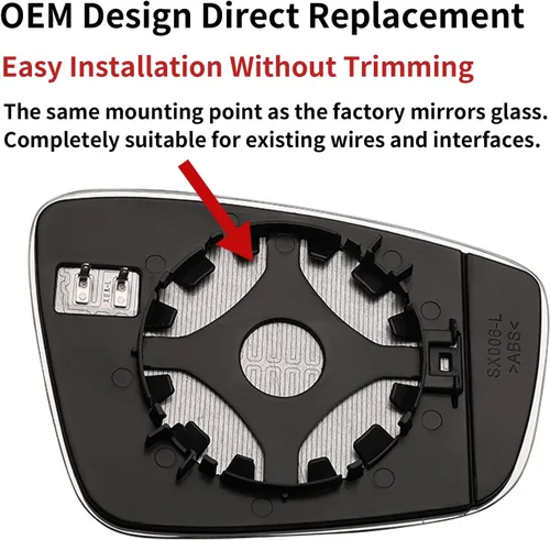 Vista 3 de Reemplazo del espejo lateral del conductor para Volkswagen Passat 2013-2018, Volkswagen Jetta 2011-2018, espejos retrovisores de cristal Volkswagen