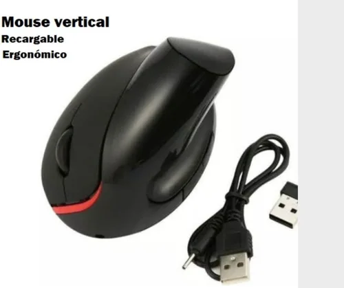 Vista 2 de Mouse Óptico Ergonómico Vertical Para Computadora