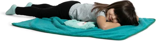 Vista 4 de Delta Children Manta Sherpa personalizada con bolsillo de almacenamiento para niños, búho verde