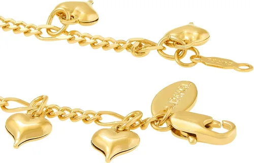 Vista 5 de LIFETIME JEWELRY Tobillera con corazones colgantes para mujeres y adolescentes chapada en oro de 24 quilates Metal